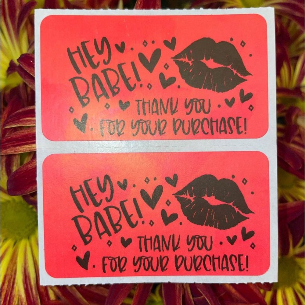 200 Personalized Thermal Label Stickers Shipping, Hey Babe